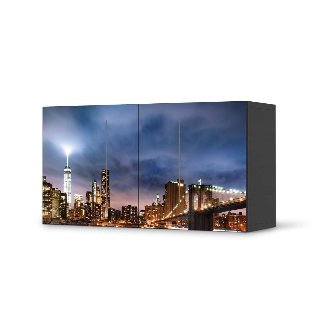 Folie für Möbel Brooklyn Bridge - IKEA Besta Regal Quer 2 Türen - schwarz