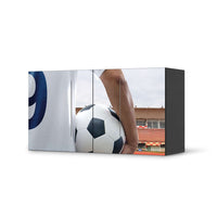 Folie für Möbel Footballmania - IKEA Besta Regal Quer 2 Türen - schwarz