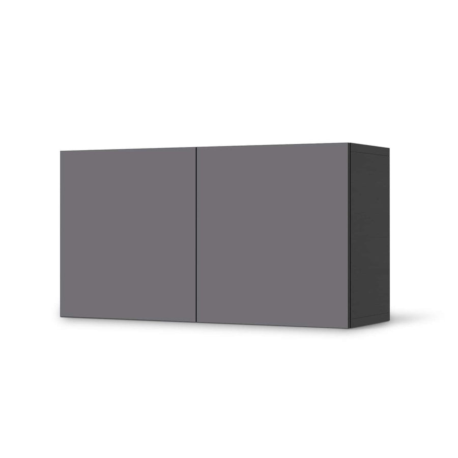 Folie für Möbel Grau Light - IKEA Besta Regal Quer 2 Türen - schwarz