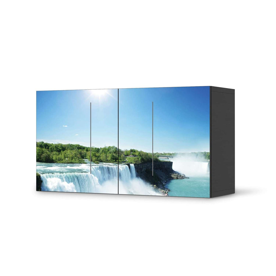 Folie für Möbel Niagara Falls - IKEA Besta Regal Quer 2 Türen - schwarz