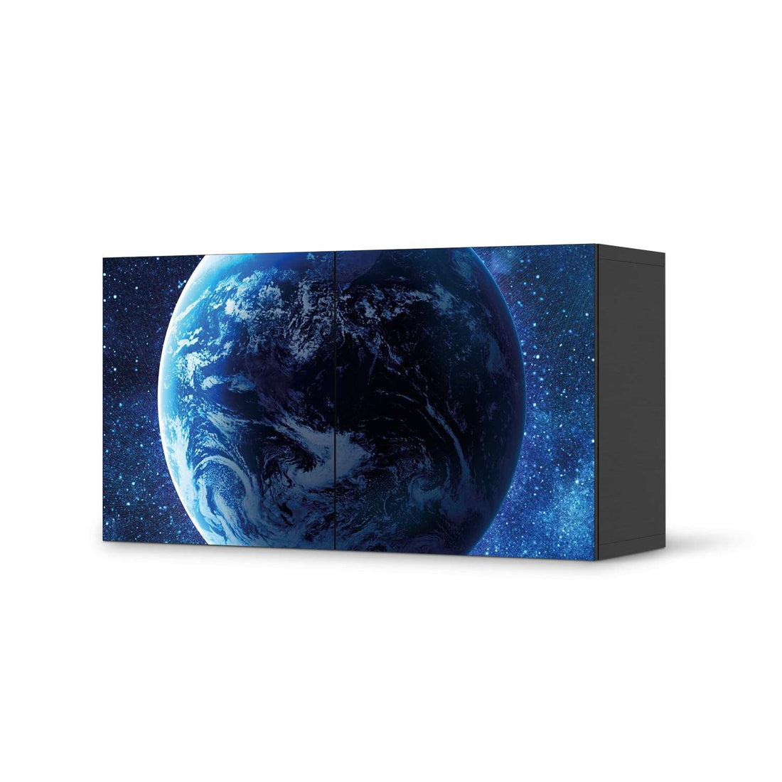 Folie für Möbel Planet Blue - IKEA Besta Regal Quer 2 Türen - schwarz