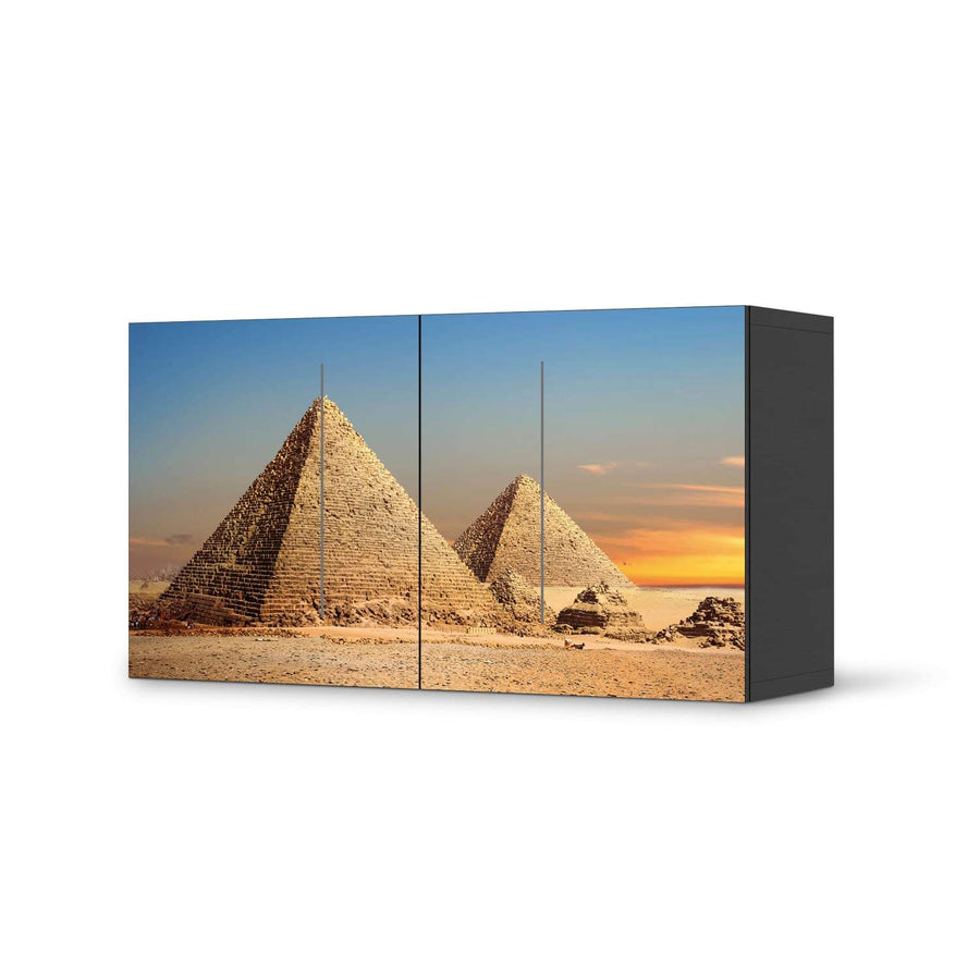 Folie für Möbel Pyramids - IKEA Besta Regal Quer 2 Türen - schwarz