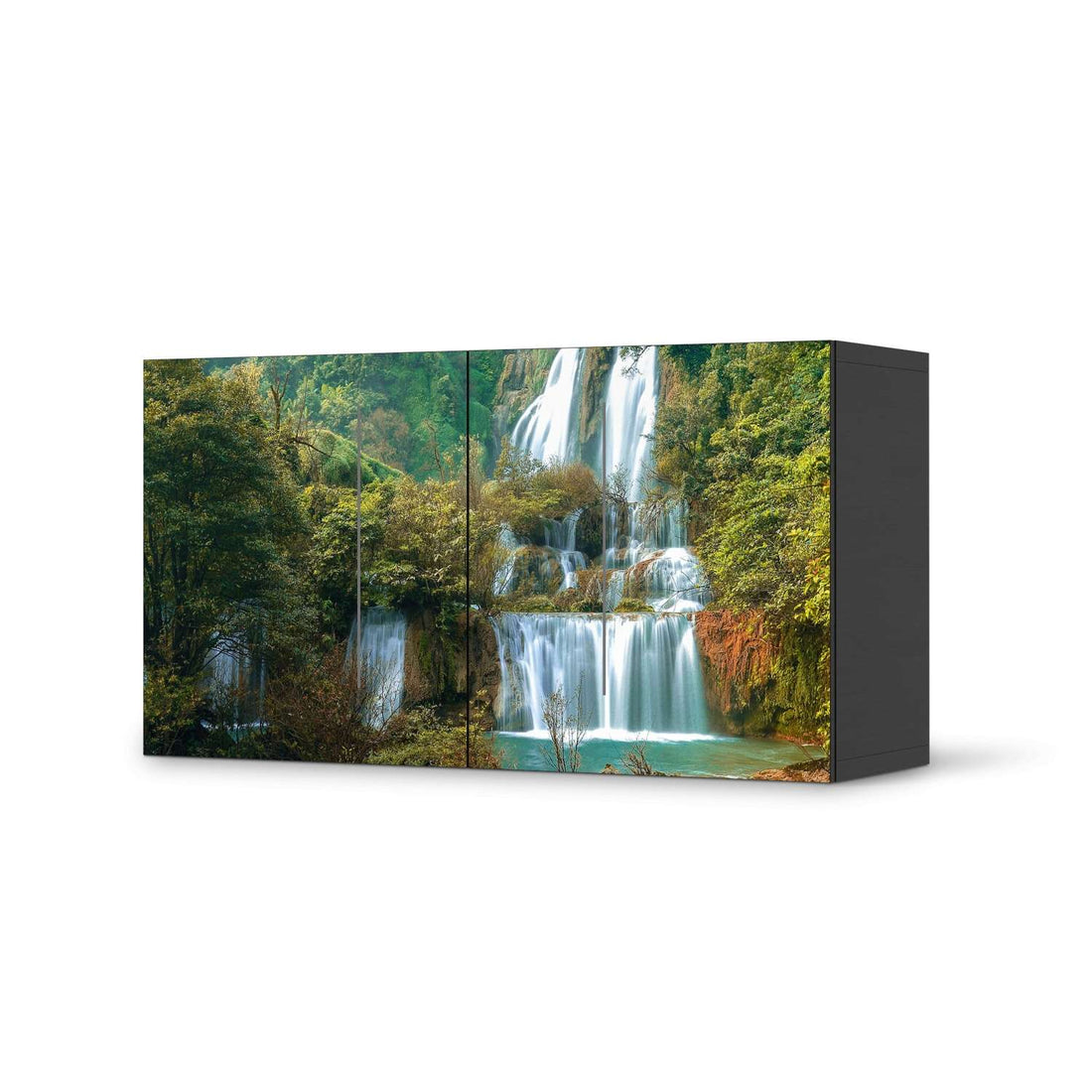 Folie für Möbel Rainforest - IKEA Besta Regal Quer 2 Türen - schwarz