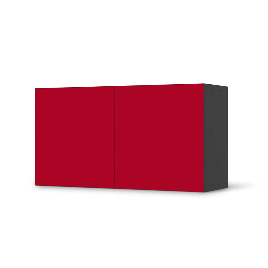Folie für Möbel Rot Dark - IKEA Besta Regal Quer 2 Türen - schwarz