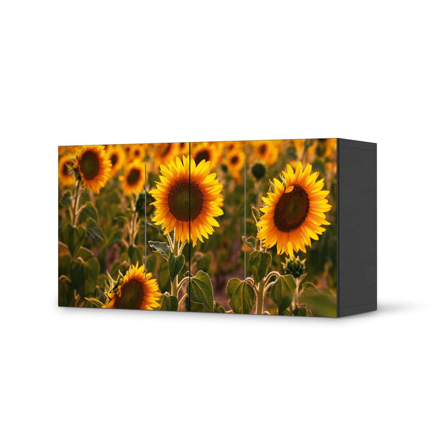 Folie für Möbel Sunflowers - IKEA Besta Regal Quer 2 Türen - schwarz
