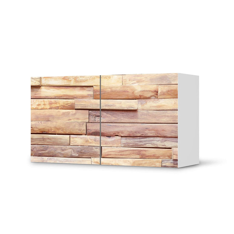 Folie für Möbel Artwood - IKEA Besta Regal Quer 2 Türen  - weiss