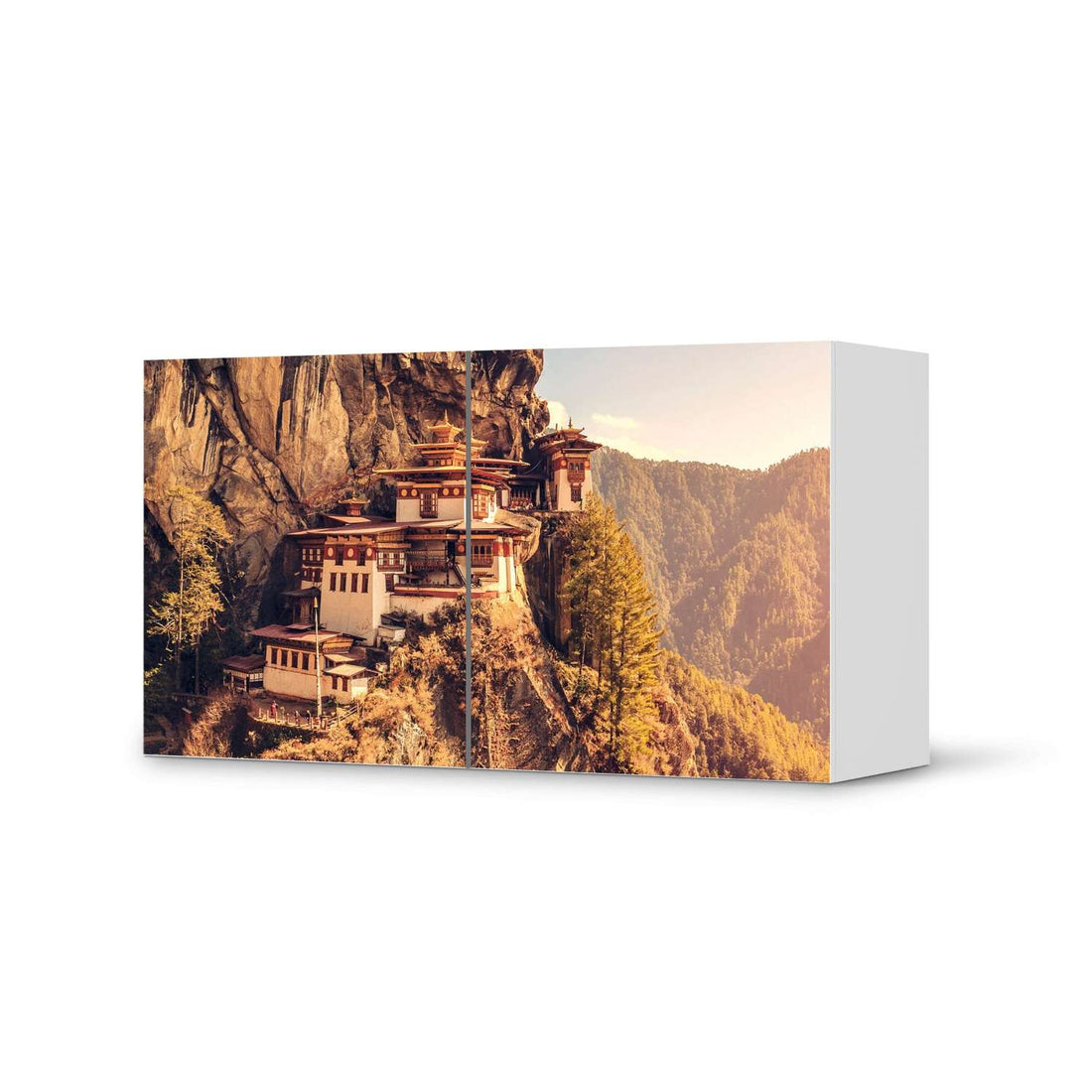 Folie für Möbel Bhutans Paradise - IKEA Besta Regal Quer 2 Türen  - weiss