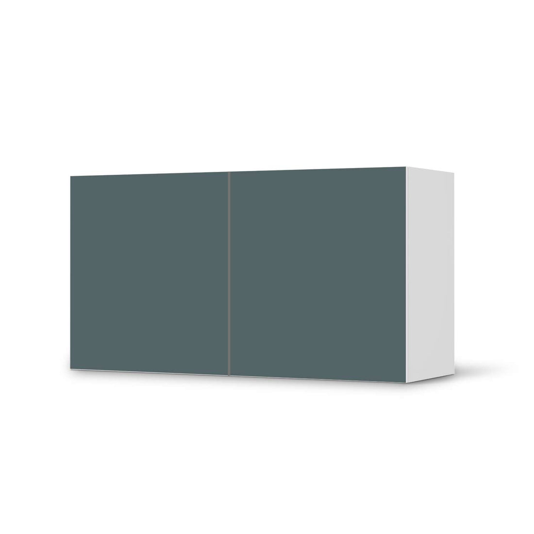 Folie für Möbel Blaugrau Light - IKEA Besta Regal Quer 2 Türen  - weiss
