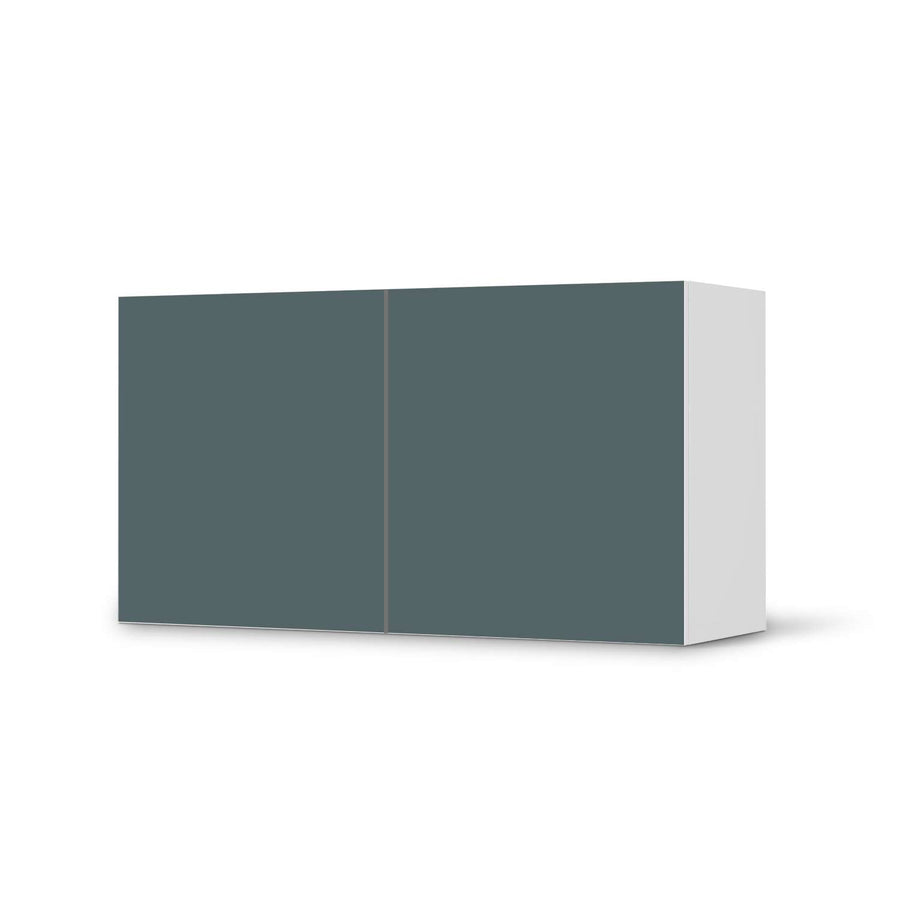 Folie für Möbel Blaugrau Light - IKEA Besta Regal Quer 2 Türen  - weiss
