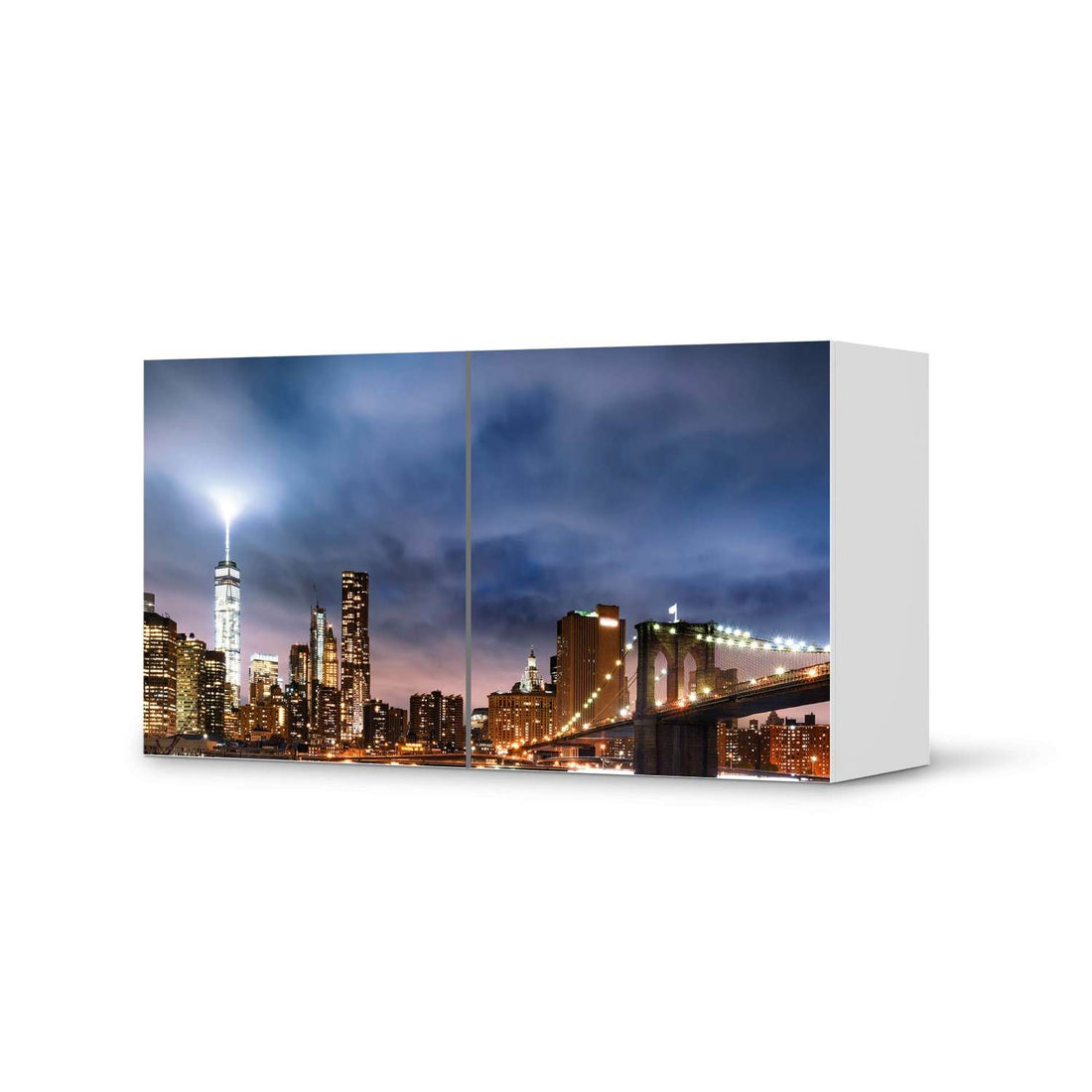 Folie für Möbel Brooklyn Bridge - IKEA Besta Regal Quer 2 Türen  - weiss