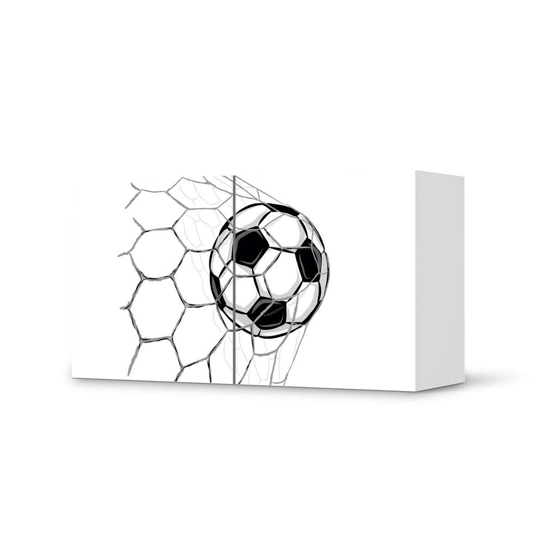 Folie für Möbel Eingenetzt - IKEA Besta Regal Quer 2 Türen  - weiss