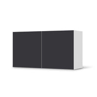 Folie für Möbel Grau Dark - IKEA Besta Regal Quer 2 Türen  - weiss