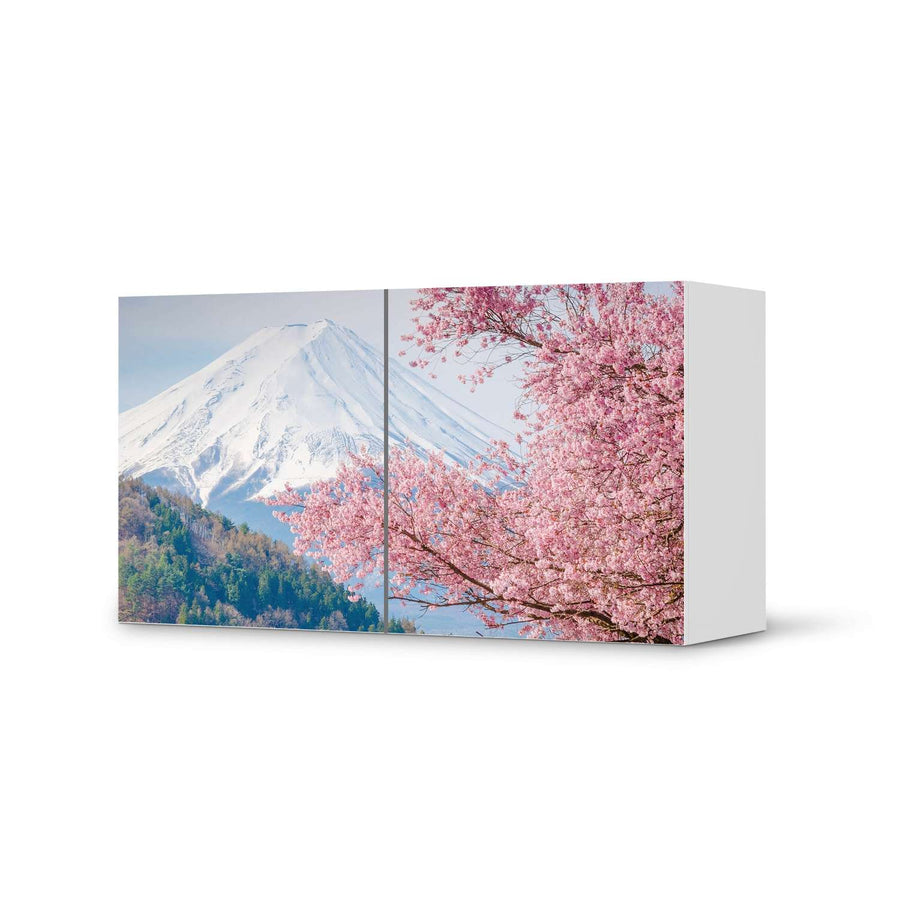 Folie für Möbel Mount Fuji - IKEA Besta Regal Quer 2 Türen  - weiss