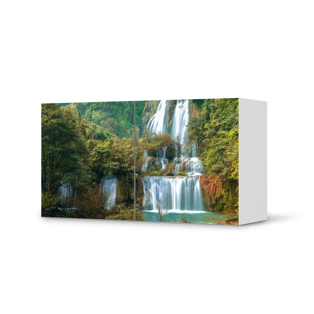 Folie für Möbel Rainforest - IKEA Besta Regal Quer 2 Türen  - weiss