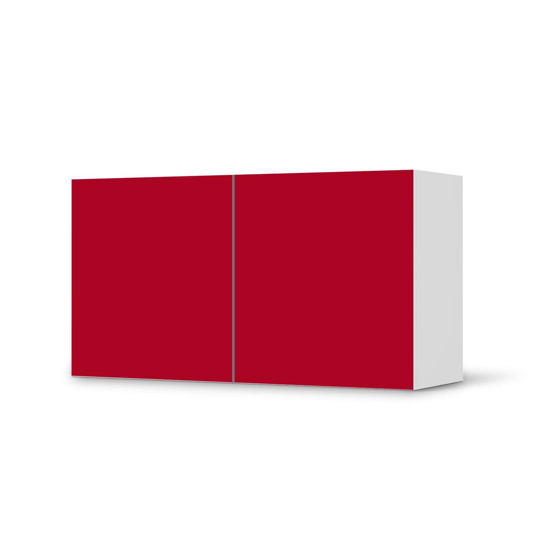 Folie für Möbel Rot Dark - IKEA Besta Regal Quer 2 Türen  - weiss