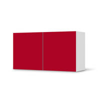 Folie für Möbel Rot Dark - IKEA Besta Regal Quer 2 Türen  - weiss