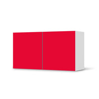 Folie für Möbel Rot Light - IKEA Besta Regal Quer 2 Türen  - weiss