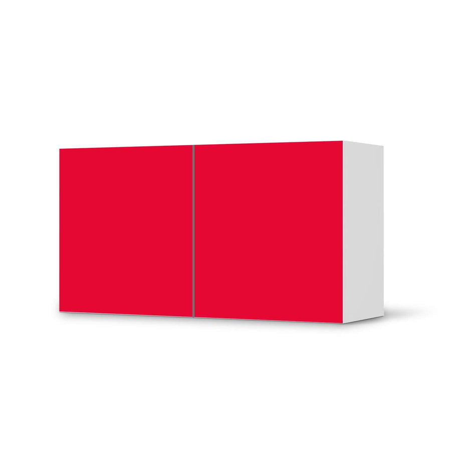 Folie für Möbel Rot Light - IKEA Besta Regal Quer 2 Türen  - weiss