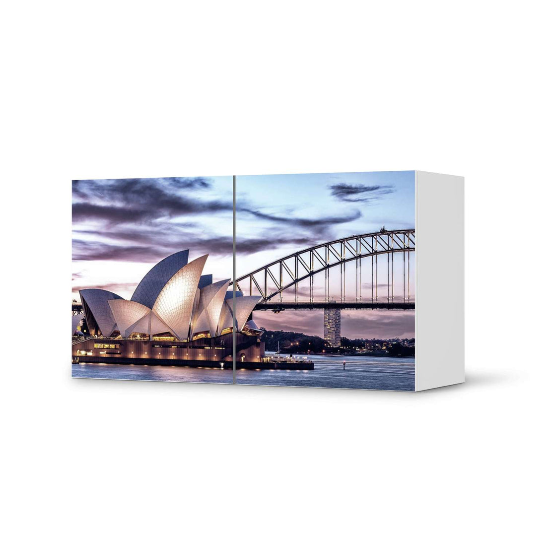 Folie für Möbel Sydney - IKEA Besta Regal Quer 2 Türen  - weiss