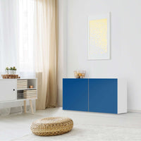 Folie für Möbel Blau Dark - IKEA Besta Regal Quer 2 Türen - Wohnzimmer