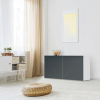 Folie für Möbel Blaugrau Dark - IKEA Besta Regal Quer 2 Türen - Wohnzimmer