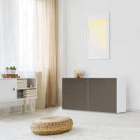 Folie für Möbel Braungrau Dark - IKEA Besta Regal Quer 2 Türen - Wohnzimmer