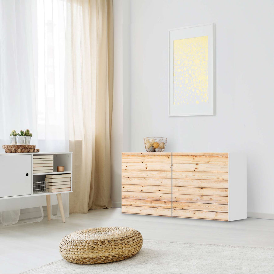 Folie für Möbel Bright Planks - IKEA Besta Regal Quer 2 Türen - Wohnzimmer