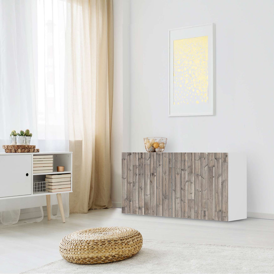 Folie für Möbel Dark washed - IKEA Besta Regal Quer 2 Türen - Wohnzimmer