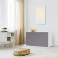 Folie für Möbel Grau Light - IKEA Besta Regal Quer 2 Türen - Wohnzimmer