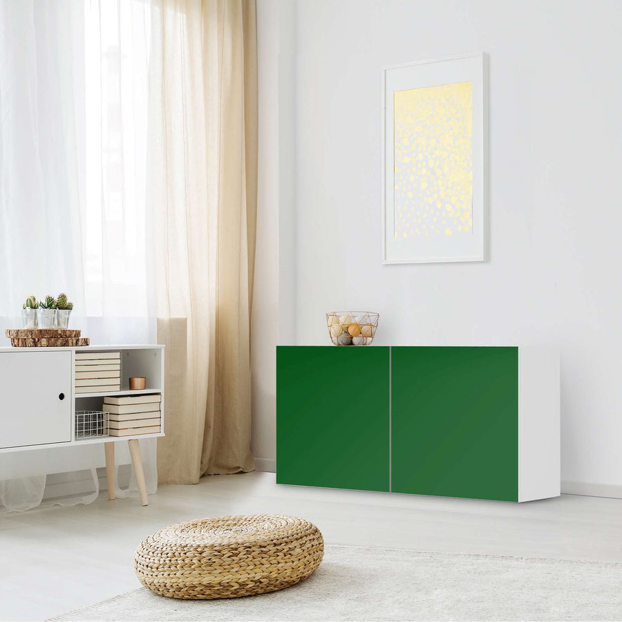Folie für Möbel Grün Dark - IKEA Besta Regal Quer 2 Türen - Wohnzimmer