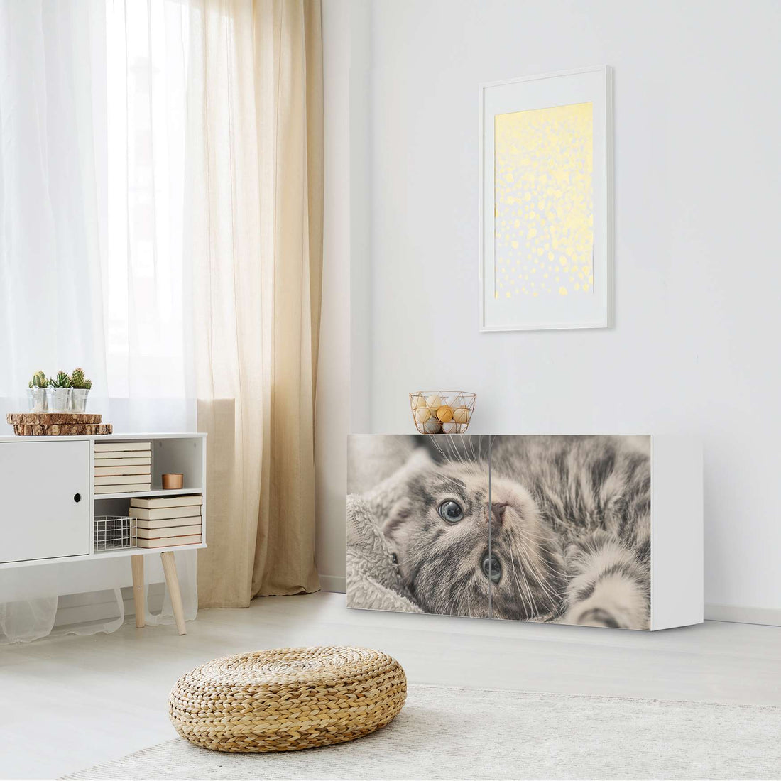 Folie für Möbel Kitty the Cat - IKEA Besta Regal Quer 2 Türen - Wohnzimmer