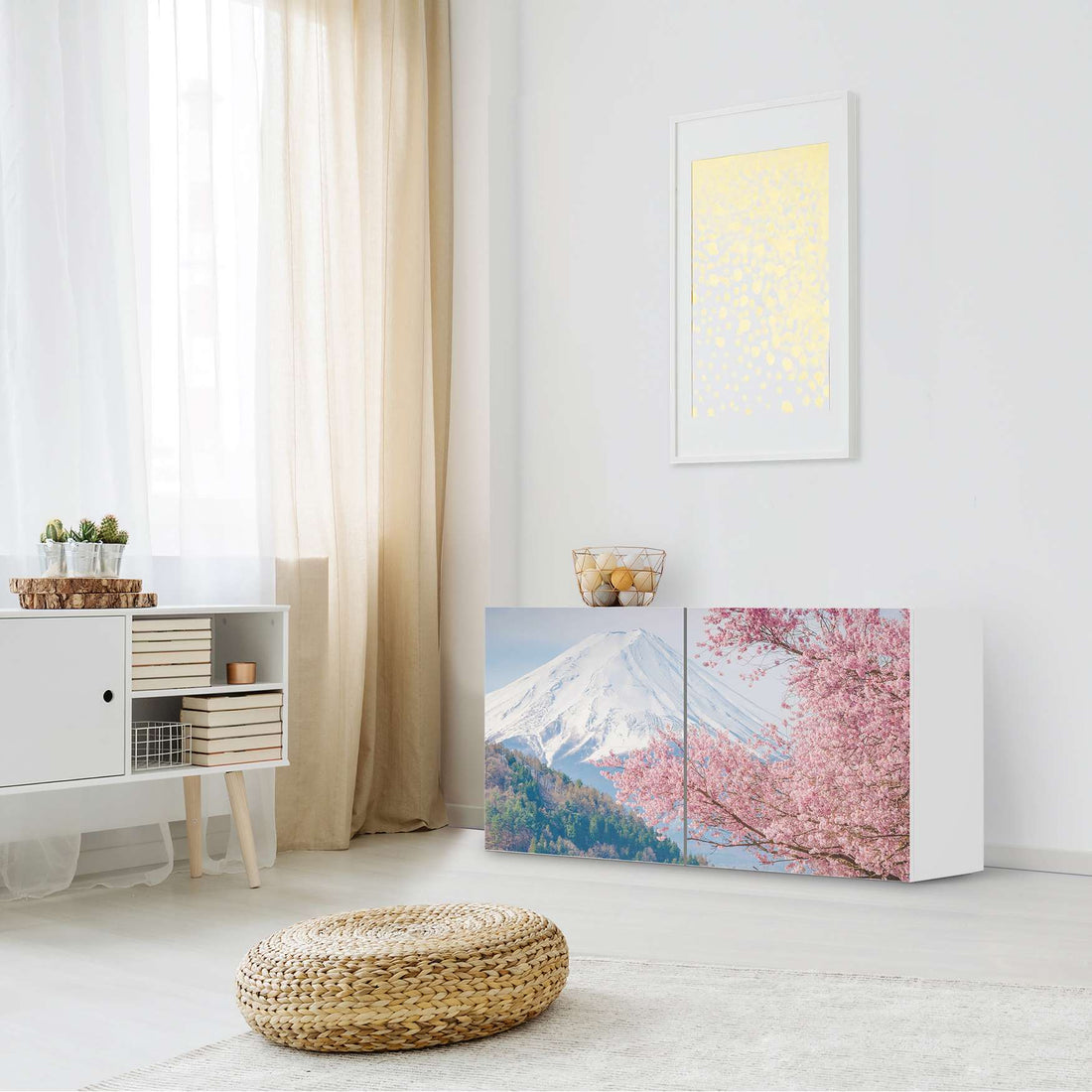 Folie für Möbel Mount Fuji - IKEA Besta Regal Quer 2 Türen - Wohnzimmer