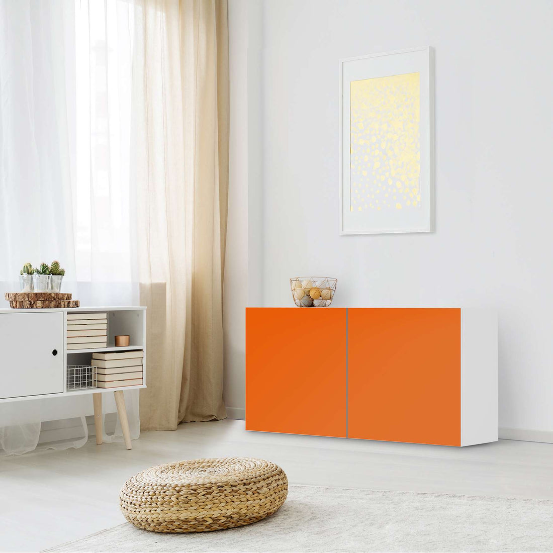 Folie für Möbel Orange Dark - IKEA Besta Regal Quer 2 Türen - Wohnzimmer