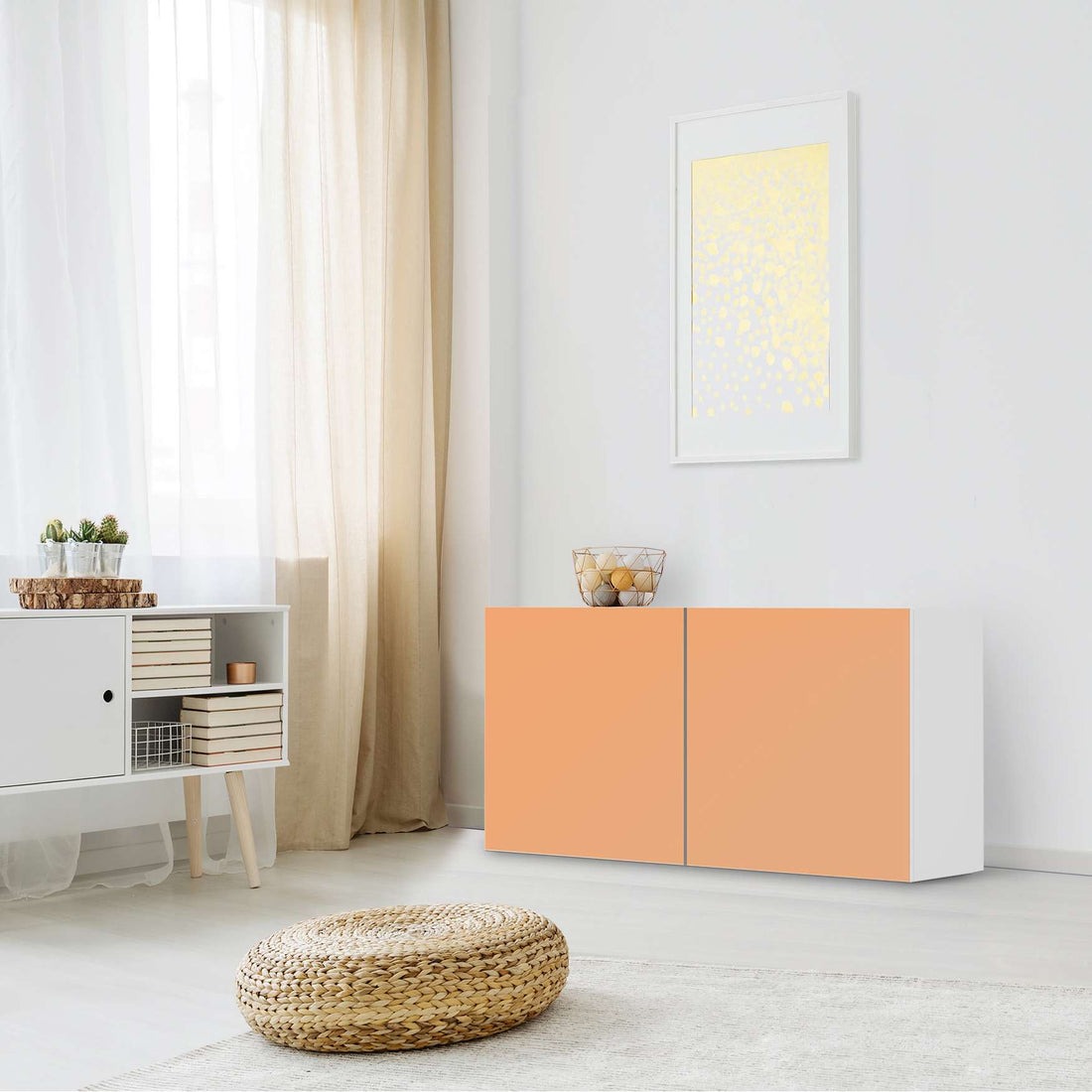 Folie für Möbel Orange Light - IKEA Besta Regal Quer 2 Türen - Wohnzimmer