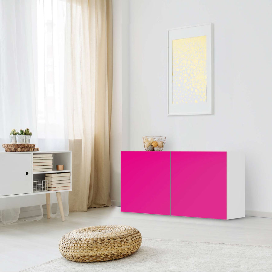 Folie für Möbel Pink Dark - IKEA Besta Regal Quer 2 Türen - Wohnzimmer