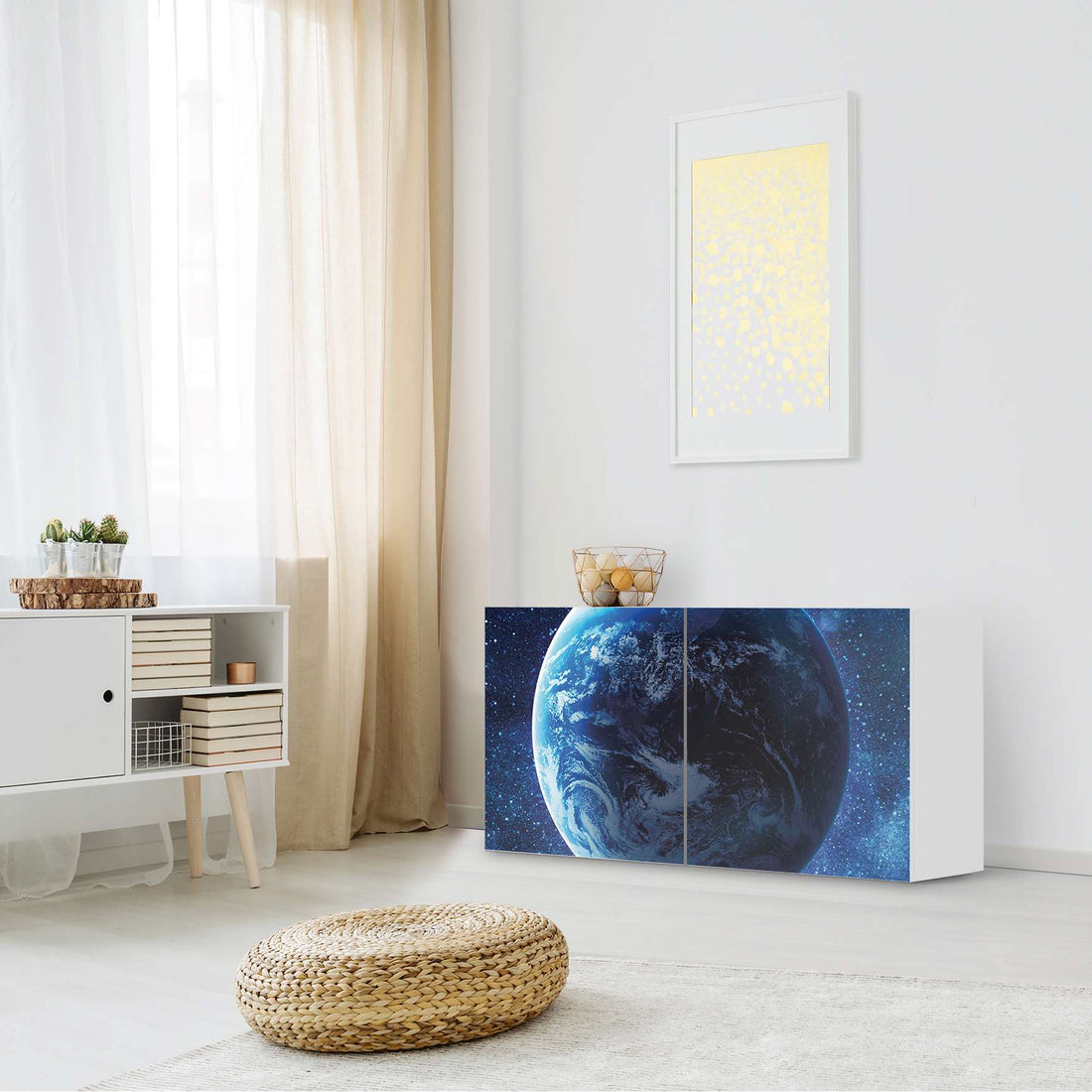 Folie für Möbel Planet Blue - IKEA Besta Regal Quer 2 Türen - Wohnzimmer