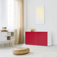 Folie für Möbel Rot Dark - IKEA Besta Regal Quer 2 Türen - Wohnzimmer