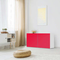 Folie für Möbel Rot Light - IKEA Besta Regal Quer 2 Türen - Wohnzimmer