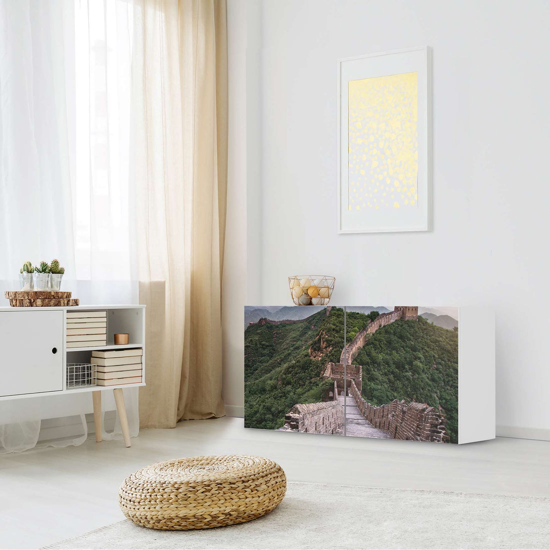Folie für Möbel The Great Wall - IKEA Besta Regal Quer 2 Türen - Wohnzimmer