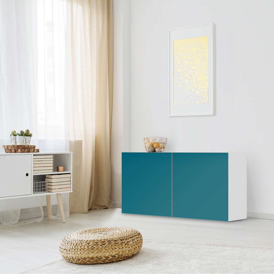 Folie für Möbel Türkisgrün Dark - IKEA Besta Regal Quer 2 Türen - Wohnzimmer
