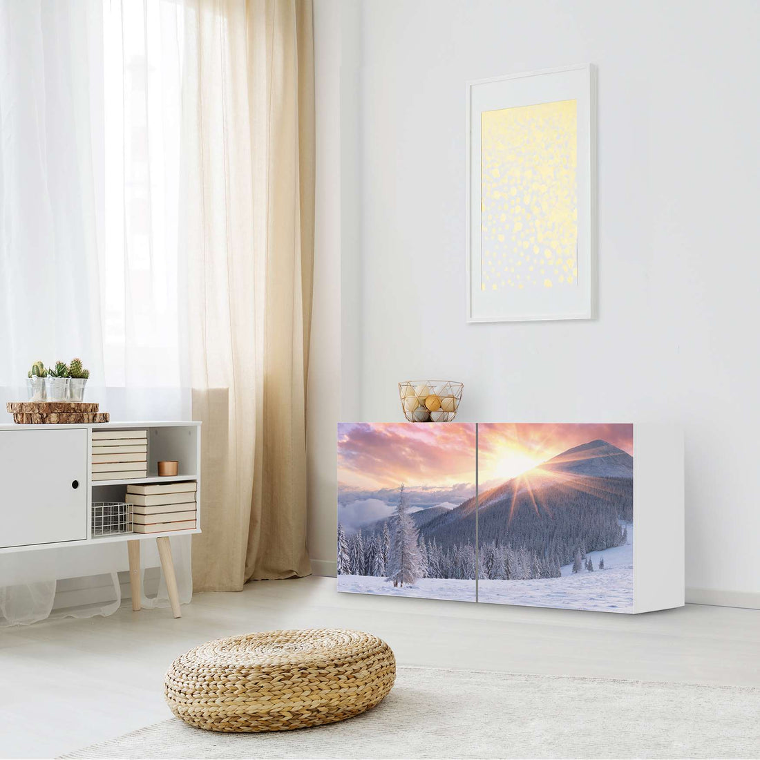 Folie für Möbel Zauberhafte Winterlandschaft - IKEA Besta Regal Quer 2 Türen - Wohnzimmer