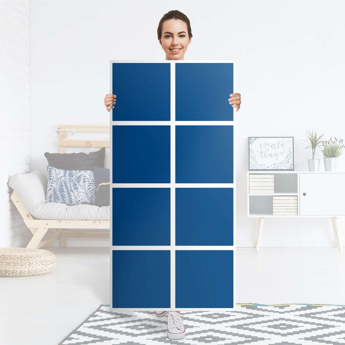 Folie für Möbel Blau Dark - IKEA Kallax Regal 8 Türen - Folie