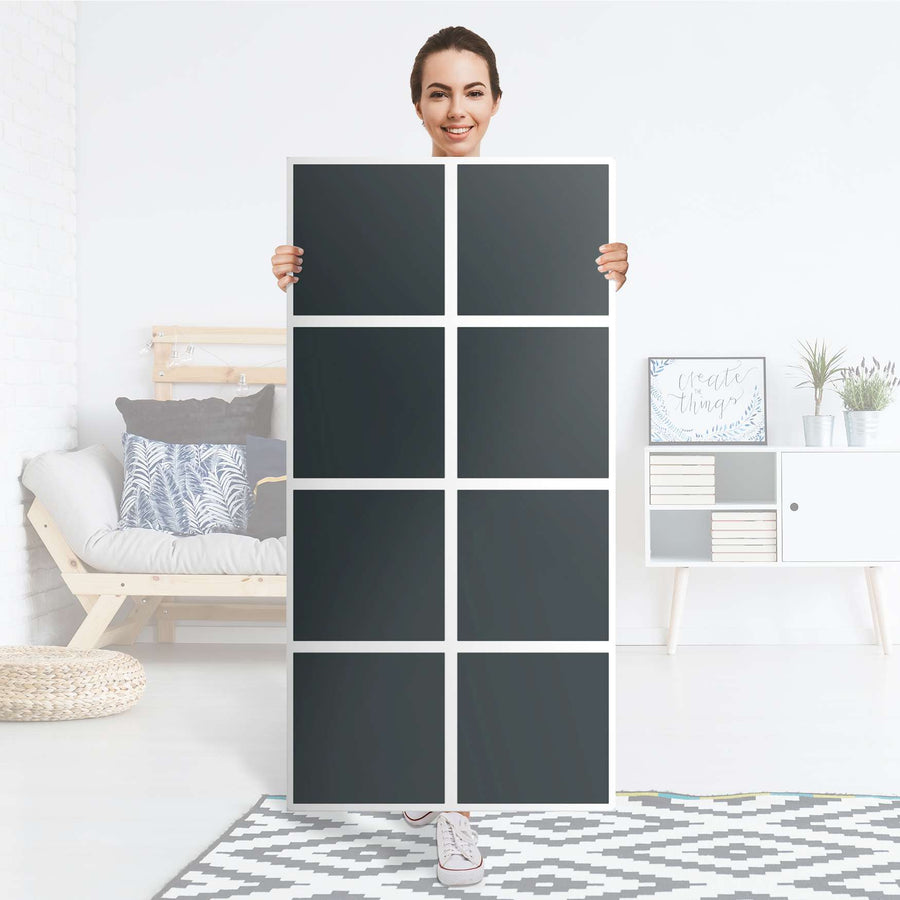 Folie für Möbel Blaugrau Dark - IKEA Kallax Regal 8 Türen - Folie