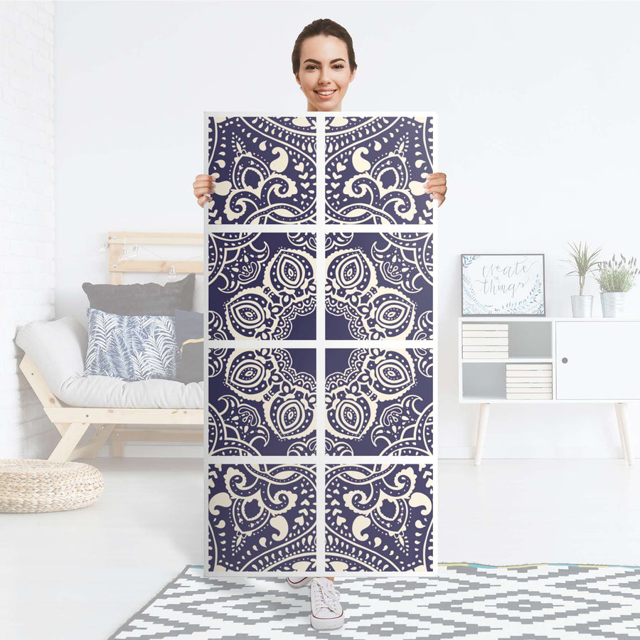 Folie für Möbel Blue Mandala - IKEA Kallax Regal 8 Türen - Folie