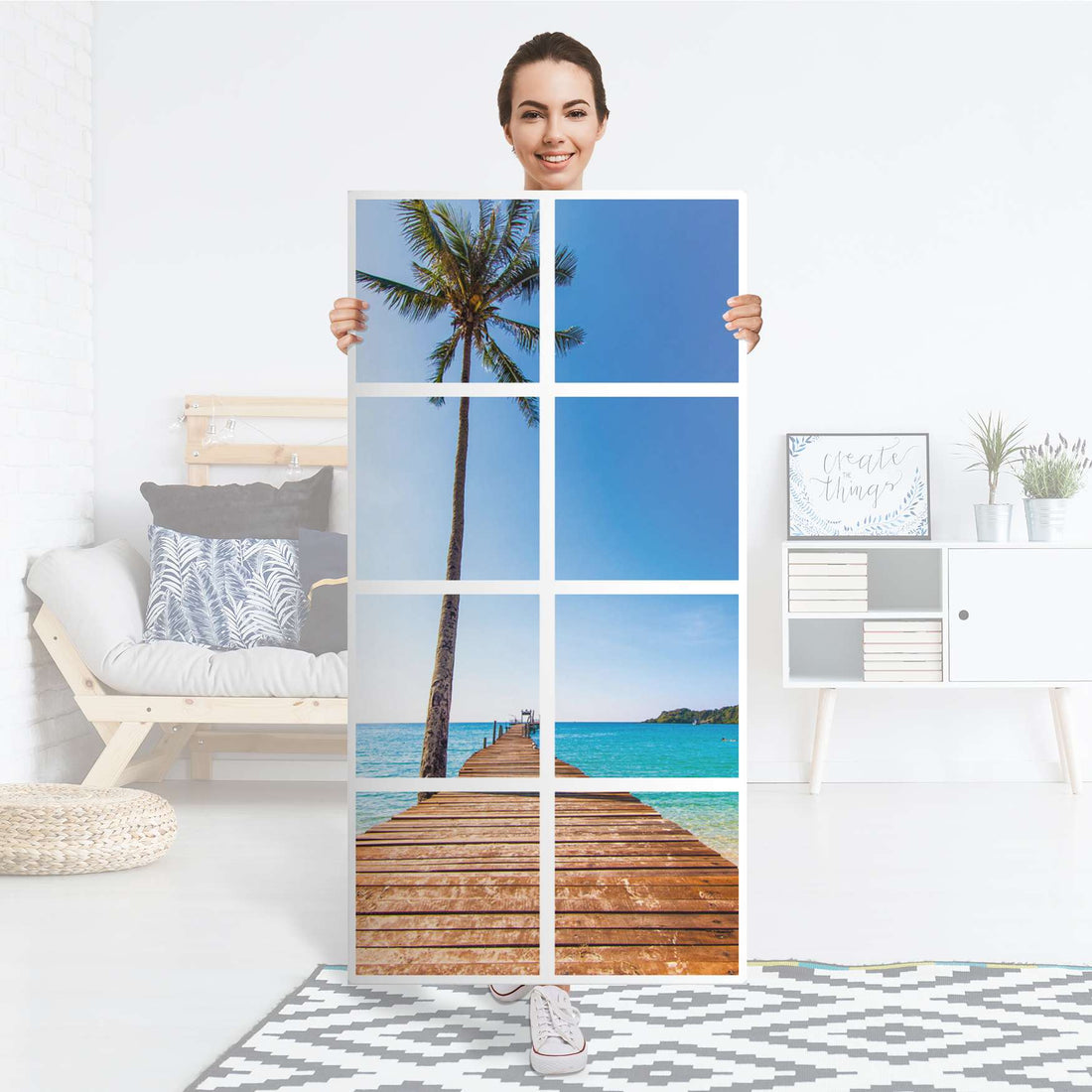 Folie für Möbel Caribbean - IKEA Kallax Regal 8 Türen - Folie