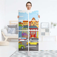 Folie für Möbel City Life - IKEA Kallax Regal 8 Türen - Folie