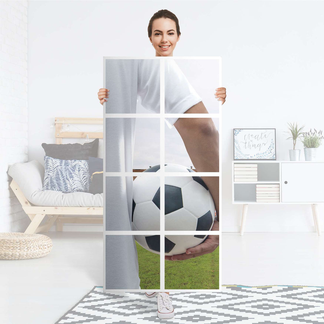 Folie für Möbel Footballmania - IKEA Kallax Regal 8 Türen - Folie