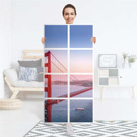 Folie für Möbel Golden Gate - IKEA Kallax Regal 8 Türen - Folie