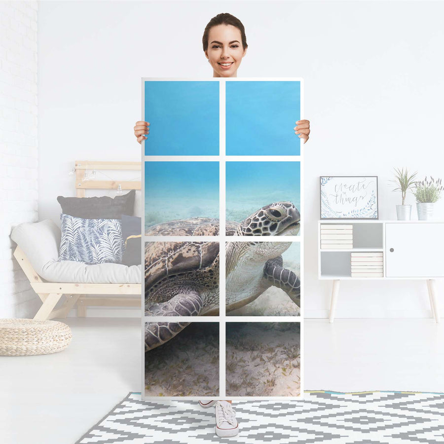 Folie für Möbel Green Sea Turtle - IKEA Kallax Regal 8 Türen - Folie