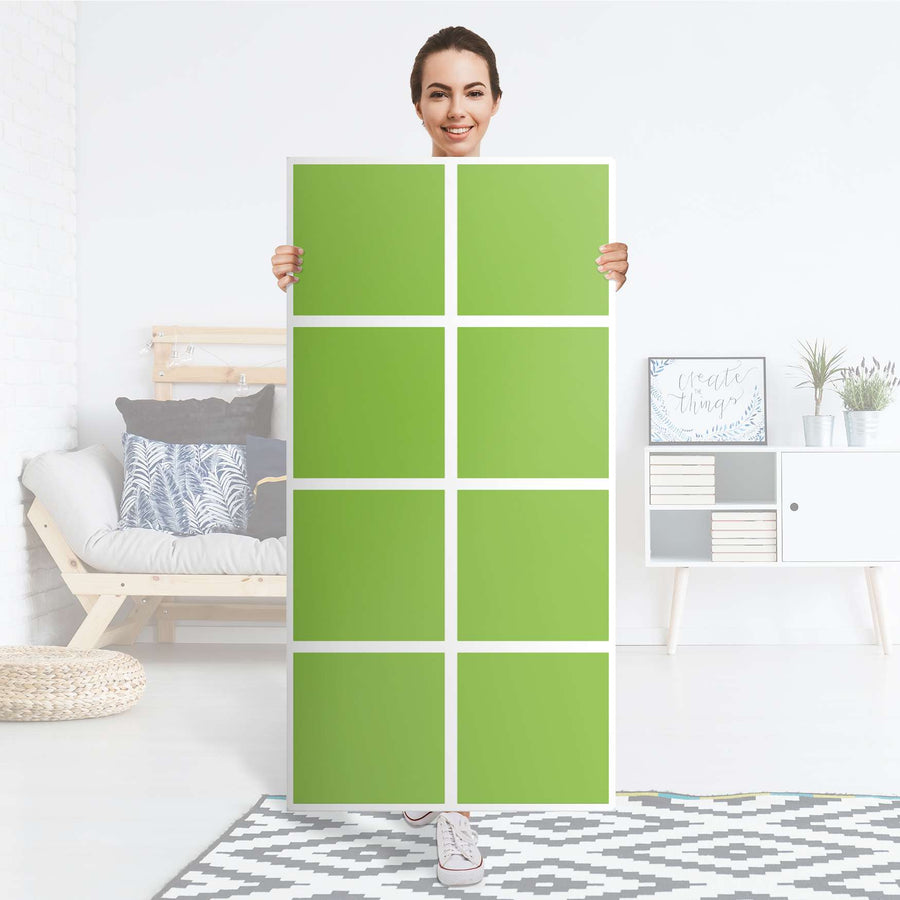 Folie für Möbel Hellgrün Dark - IKEA Kallax Regal 8 Türen - Folie